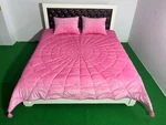 Pink Velvet Warm Comforter Handmade, Lightweight, Solid Print Quilt Set. Fixed Price $85.00.