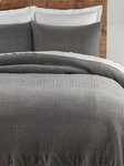 Nwot Pottery Barn Gray Velvet Channel King Quilt + 2 Shams Cotton Fill. Fixed Price $299.99.