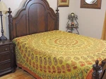 Ethnic Embroidered Rajasthan Bedding India Bedspread Cotton Linens Tapestry. Fixed Price $103.59.