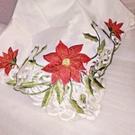 Collections Etc. Table Runner Poinsettia Embroidered Lace Cutwork Decor 36X36. Fixed Price $25.95.