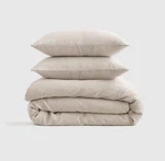 Nwot Quince European Linen Natural Chambray Duvet Cover Set King Cal Read. Fixed Price $128.00.