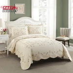 Modern Heirloom Felisa Vintage Floral Embroidered 3-PIECE Quilt Set, All Seasons. Fixed Price $87.56.