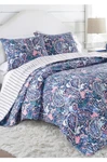 Crown & Ivy By Levtex Saralina Reversible Blue Multi Queen Quilt And Shams Set. Fixed Price $93.99.
