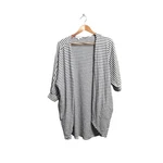 Down East Open Front Cardigan Short Sleeve Blue White Stripe Medium Cover Up. Fixed Price $23.40.