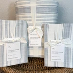Pottery Barn Hawthorn Striped Cotton Duvet Cover King Chambray + 2 Shams. Fixed Price $249.00.