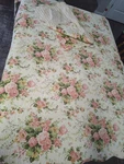 Mary Jane's Home Sweet Roses Fulll Quilt With 1 Sham 86" X 85" Reverse Stripes. Fixed Price $59.40.