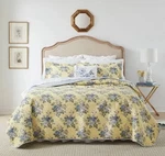 Laura Ashley Yellow Floral Twin Quilt Set Bedspread Cottagecore Bedding 1 Sham. Fixed Price $79.88.