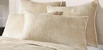 Ethan Allen Velvet Quilted Shams, Champagne, Queen, Set Of 2, Pair. Fixed Price $55.00.