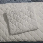 Pottery Barn Belgian Flax Linen Diamond Quilt Classic Ivory Twin & 1 Euro Sham. Fixed Price $189.00.