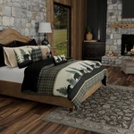 Donna Sharp Bear Walk Plaid Quilt Cal King** 5- Pc Set W/ Shams Lodge. Fixed Price $299.95.