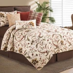 Autumn Bloom Queen Or King 3 Pc Set-botanical Quilted Bedspread With Shams. Fixed Price $37.99.