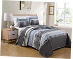 Luxury Home Collection 3 Piece Quilted Reversible Coverlet King/california. Fixed Price $40.54.