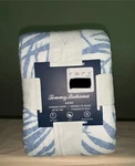 2 Tommy Bahama Palmday Standard Pillow Shams - New Blue Cotton Tropical Stitched. Fixed Price $34.99.