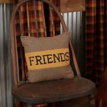 Primitive 12"X12" Friends Pillow Black Appliqued Farms Bedroom Decor Vhc Brands. Fixed Price $26.72.