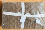 Pottery Barn Belgian Flax Linen Quilt Toffee Brown Queen 2 Euro Shams Diamond. Fixed Price $266.40.