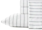 Stone Cottage - Sheets, Cotton Percale Queen, Trenton Stripe Green. Fixed Price $78.38.