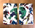 Pottery Barn Kids Marvel Superheros - Two Twin Flat Sheets Hulk, Iron Man. Fixed Price $29.95.