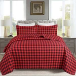 Festive Buffalo Plaid Check Quilt Set 3-PIECE Gingham Christmas Bedding. Fixed Price $50.99.