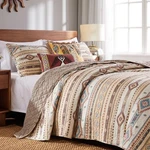 Barefoot Bungalow Phoenix Western Spirit Quilt Set, 3-PIECE King/cal King, Tan. Fixed Price $140.53.