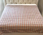 Vintage Pottery Barn Outlet Madras Multi-color Plaid Large F/q Quilt-please Read. Fixed Price $29.95.