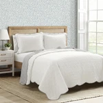 Lush Decor Coastal Chic Scalloped Edge Reversible Cotton Quilt 3 Piece Set. Fixed Price $83.08.