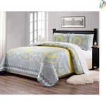 Elegant Contemporary 3PC Yellow Bedspread Set - Queen Oversized 106" X 95". Fixed Price $89.99.