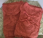 Anthropologie Rivulets Quilted Ruffle Standard Cotton Sham Coral 20X26 Set Of. Fixed Price $45.95.