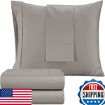 Izod Sateen Silky 4PC King Size Bed Sheet Set Deep Pockets - Fits Upto 17. Fixed Price $60.78.