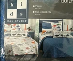 *new* Max Studio Kids Reversible Quilt - Twin Dinosaurs Blue & White. Fixed Price $49.99.