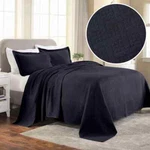 Basketweave Cotton Matelasse Decorative Bedspread And Pillow Sham Set. Fixed Price $124.20.