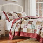 Greenland Home Oxford 100% Cotton Quilt Set 3-PIECE King/cal Red. Fixed Price $136.98.