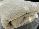 Pottery Barn Velvet Cross Stitch F/q Quilt - Parchment Sample New. Fixed Price $149.99.