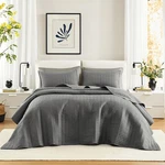 Comfort Spaces Charcoal Oversized Queen Set 102"X118" Bedspread Quilted.... Fixed Price $77.42.