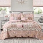 Yvooxny King Size Patchwork Pink Floral Set Vintage Shabby Chic. Fixed Price $181.23.