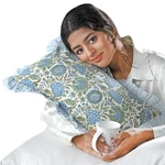 Ridhi Block Print Asparagus Green 20X12 Set 1-100% Cotton Ruffle Lumbar Sham Cov. Fixed Price $41.59.