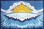 Sunshine Joy Wave Surf Tapestry Tablecloth Beach Sheet Wall Art 60X 90. Fixed Price $24.95.