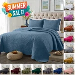 Light Weight Bedding Set Luxury Floral Quilted Bedspread With Pillow Shams. Fixed Price $36.99.
