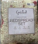 King Cozy Chic Country Antique Rose Ecru Yellow Gold Floral Bedspread Set. Fixed Price $117.85.