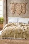 Natural Cotton Queen Elephant Fringe Bedspread Throw Blanket Reversible. Fixed Price $39.95.