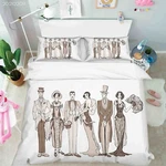 3D Gentlemen Lady Hat Quilt Cover Bedding Sets Pillowcases 64. Fixed Price $85.80.
