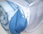 Martha Stewart Pale Blue Stripe Reversible Down Alternative Full Queen Comforter. Fixed Price $35.00.