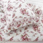 New! Cozy Shabby Chic Country Pink Green Leaf Victorian Red Rose Quilt Set. Fixed Price $158.32.