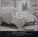 Ugg Devon Sherpa Reversible 3-PIECE Duvet Set-full/queen -shoreline Stripe New. Fixed Price $80.00.
