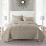 Vcny Home Nina Embossed 3-PC.QUILT Set, Full/queen Taupe. Fixed Price $36.00.