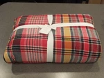 New 5PC Pottery Barn Quinn Plaid Madras Queen Quilt With 4 Shams. Fixed Price $439.50.