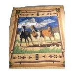 Patch Magic Horses Western Cotton Quilt Throw Wall Hanging 60X53. Fixed Price $52.50.