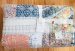 Pottery Barn Lana Floral Quilt Blue King 2 Euro Shams Heirloom Patchwork Pastels. Fixed Price $339.00.