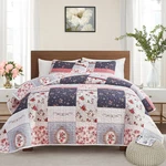 Flysheep Patchwork Quilt Set King Size 3 Pieces Pink Purple Floral Plaid Summer. Fixed Price $62.05.