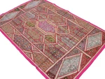 Huge Magenta India Wall Hanging Handmade Vintage Beaded Textile Tapestry 88". Fixed Price $239.99.