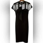 Js Collections Black Dress With Ruffle Detail, And Sheer Top. Fixed Price $35.00.